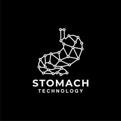 
Stomach line art illustration logo isolated on black background
