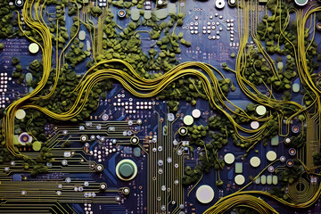 Fototapeta premium Grass vine wrapping around a substrate-Generative AI