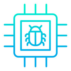 Outline gradient Microchip Bug icon