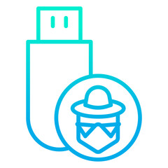 Outline gradient Pendrive Hacker icon