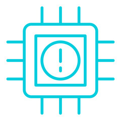 Obraz premium Outline gradient Microchip info icon