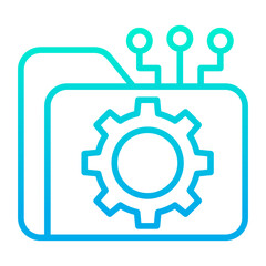 Outline gradient Folder Setting icon