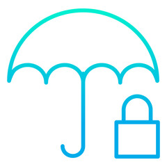 Outline gradient Protection Umbrella icon