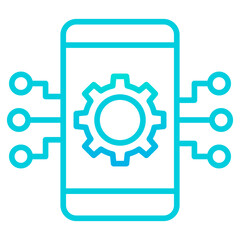 Outline gradient Mobile Phone Setting icon