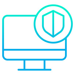 Outline gradient Computer protection Shield icon