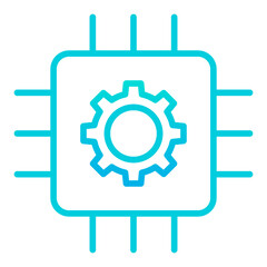 Outline gradient Microchip Setting icon