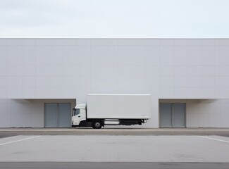 facade of industrial building and warehouse.