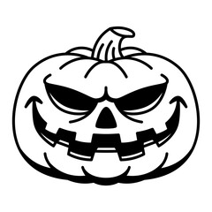 Vector Retro Cartoon Funny Pumpkin Head Isolated