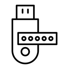 Outline Pendrive Password icon