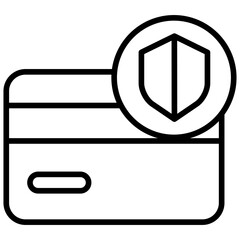 Outline Credit Card protection Shield icon