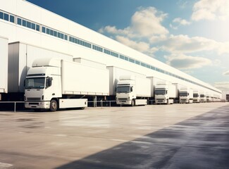 facade of industrial building and warehouse.