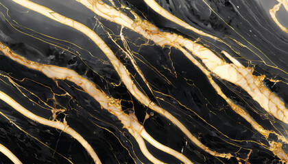 black marble with golden veins. Black golden natural texture of marble. abstract black, white, gold and yellow marbel. hi gloss texture of marble stone for digital wall tiles design.
