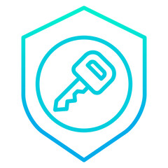 Outline gradient Key Shield icon