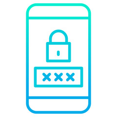 Outline gradient Phone Password icon