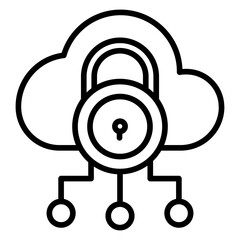 Outline Cloud Lock icon