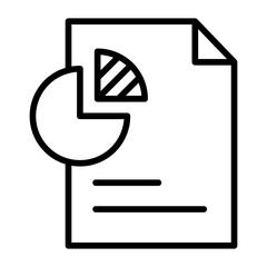 Outline Document pie chart icon