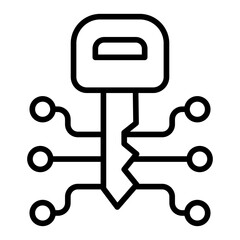 Outline Key technology icon
