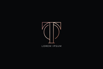 to letter line style design modern style creative golden wordmark design typography illustration, ot wordmark, to logo