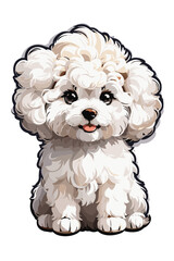 Fototapeta premium cartoon-a-fluffy-white-puppy