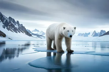 Foto op Canvas polar bear in the region © Muhammad