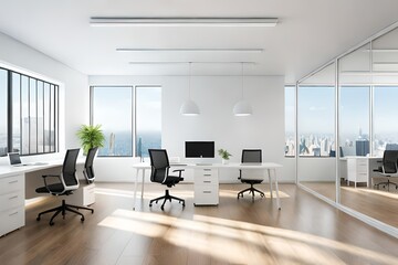 modern office interior with table