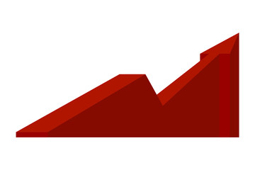 The symbol is a red arrow pointing up. Financial growth, investment, income growth graph, sales concept, profit increase, financial report graph. vector symbol.