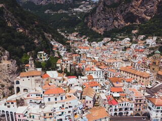 Views from Amalfi on the Amalfi Coast, Italy by Drone