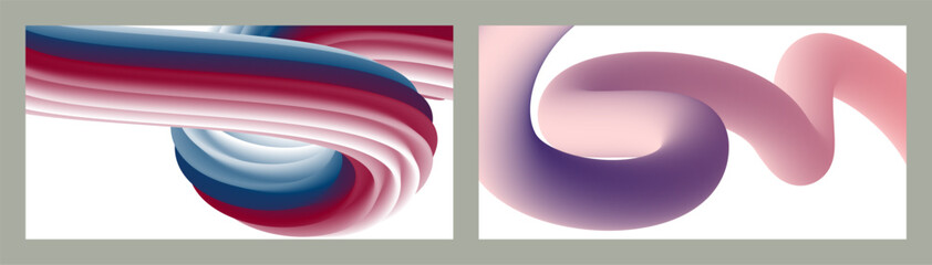 Abstract volumetric background. Cords. set of two illustrations. Toothpaste in a tube. Minimalism. Creative modern background. Cover design, wallpaper, background. eps vector.