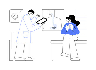 Heartburn abstract concept vector illustration.