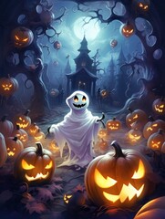 Happy halloween, kids will enjoy the halloween festival, the ghosts will come out on the halloween festival.Generative Ai