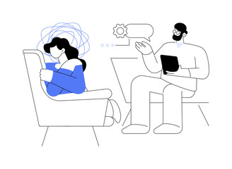 Psychiatric session abstract concept vector illustration.