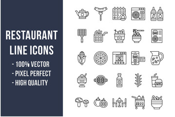 Restaurant Line Icons