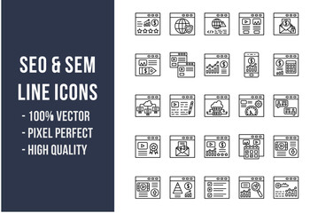 SEO and SEM Line Icons