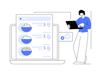 Dynamic pricing abstract concept vector illustration.