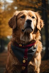photo labrador retriever dog on the garden