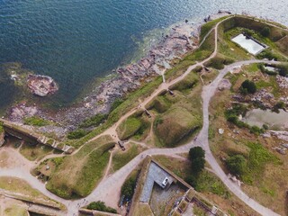 Suomenlinna Star Fort in Helsinki, Finland by Drone