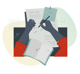 Creative Writing and Journaling - Stock Illustration