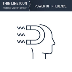 Power of Influence Icon - Thin Line Business Symbol. Ideal for Web Design. Quality Outline Vector Concept. Premium, Simple, Elegant Logo.