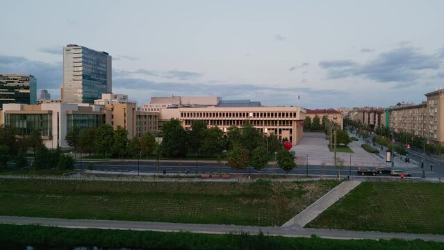 Aerial view of the Lithuania Parliament Seimas in Vilnius