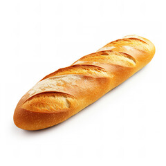 Bread baguette, isolated on white background