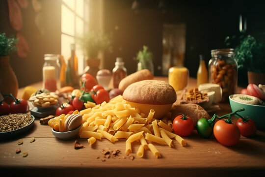 Vegetarian food set, October 16 - World Food Day, AI generation