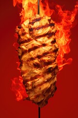 chicken shawarma on fire