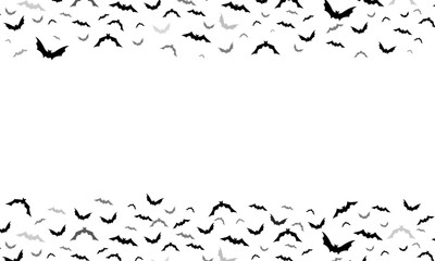 confetti halloween bats border falling bat frame background isolated on white 