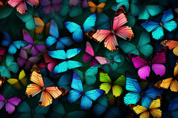 Collection of multicolored butterflies.