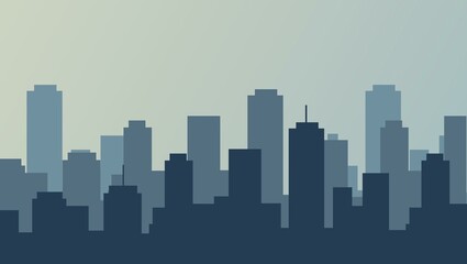 Fototapeta na wymiar Set of cityscape background. Skyline silhouettes. Modern architecture. Horizontal banner with megapolis panorama. Building icon. Vector illustration. City silhouettes, building vector illustration.
