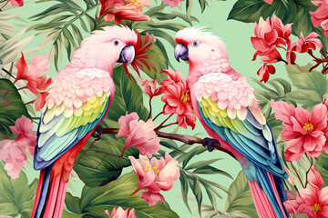 parrot on a tree painting