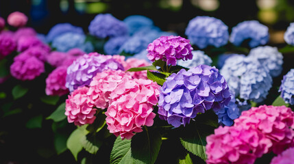 Des incroyables fleurs d'hortensias.