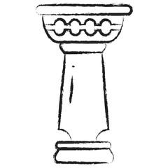 Fototapeta na wymiar Hand drawn Pattern pillar icon