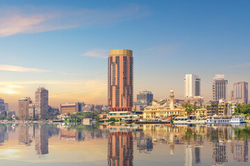 Beautiful view of Gezira island in the Nile, central Cairo, Egypt