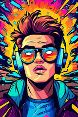 create crazy edit poster cartoon style, no text